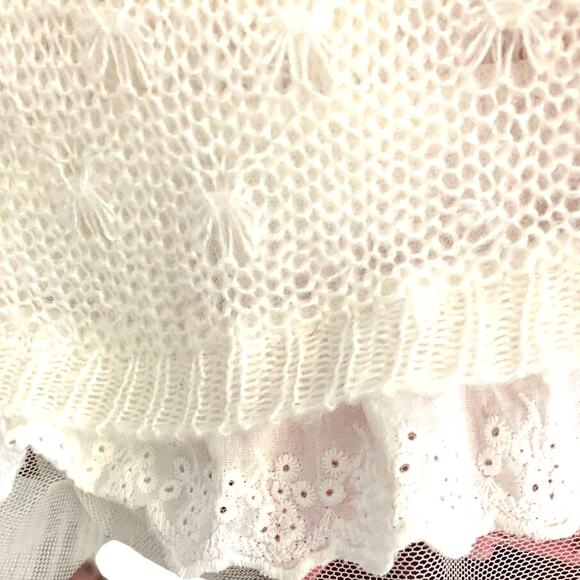 New Direction Petite Lace Sweater XLP Womens White Knit Pullover Fairy Soft Boxy - Picture 9 of 9